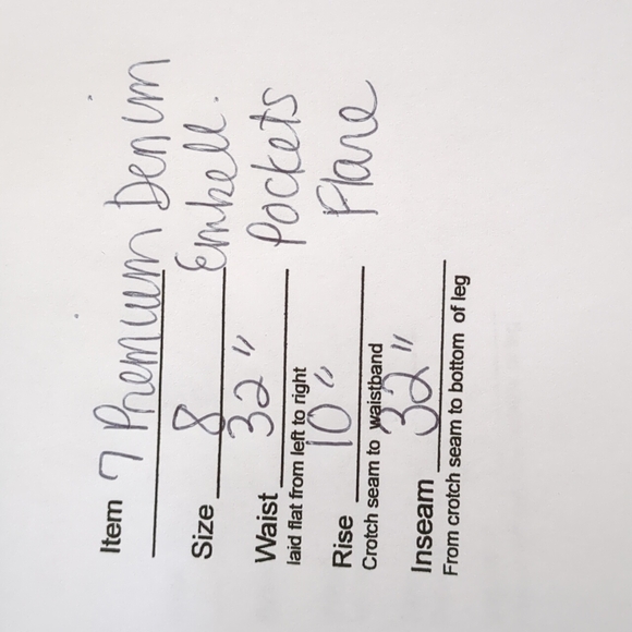 Seven 7 Premium Dark Wash Denim Embellished Pocket Flare jeans 32 waist - Picture 7 of 7